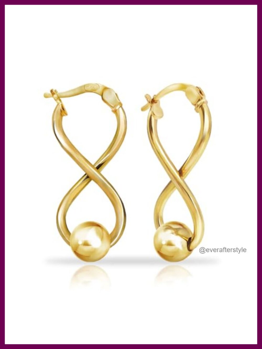 925 Sterling Silver Infinity Figure 8 Bead Drop Earrings